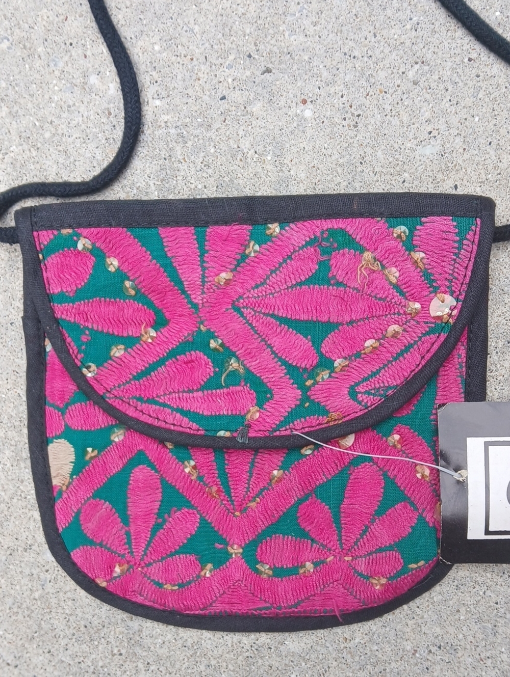 FUNKY PEOPLE Indian Phulkari embroidered small sling Bag